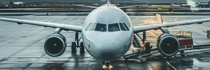 airplane at sunset