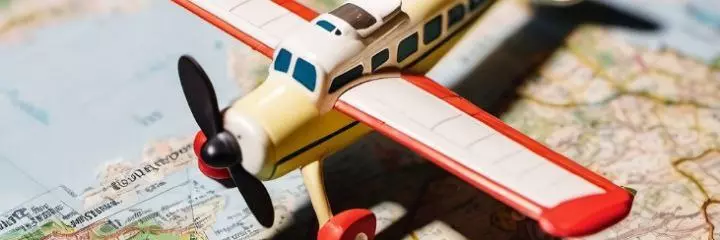 Airplane on map