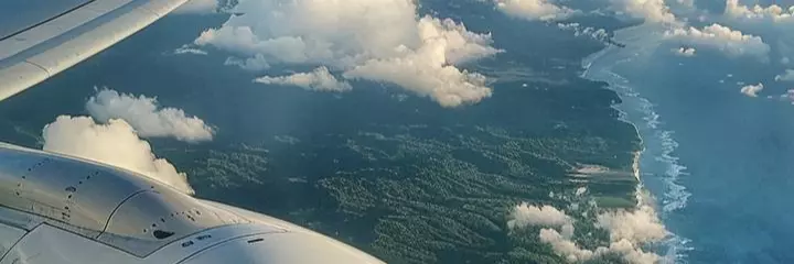 Plane over the sea