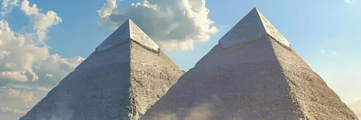View at the Egyptian pyramids