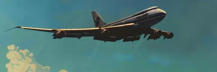 Plane over the sea