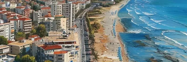 Houses by the sea coast