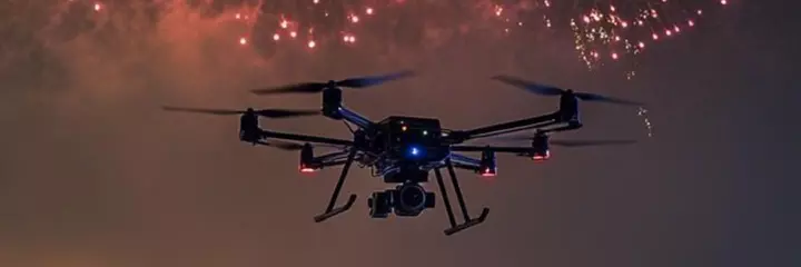 Drone show at night