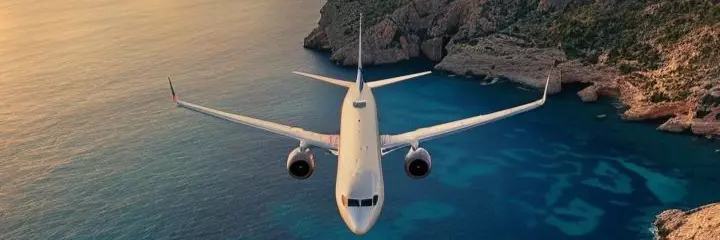 Plane over the sea