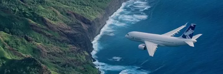 a plane above the island