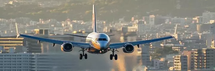 Plane over the city