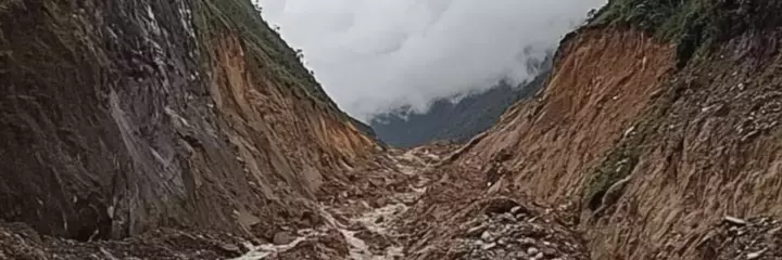 A stream between the hills after the rains