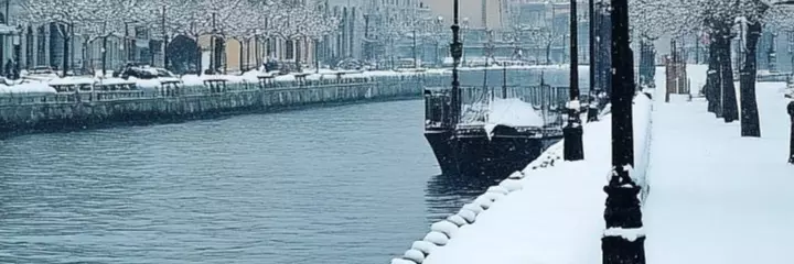 Snow by the river