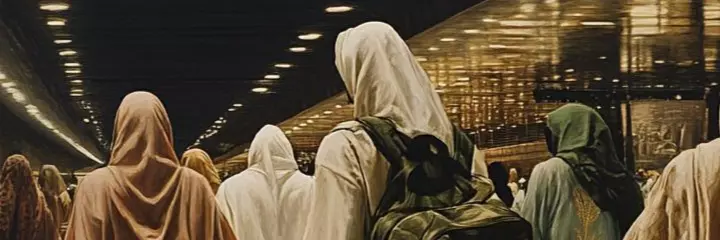 Covered women at the airport