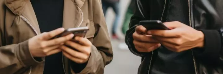 People with phones in their hands