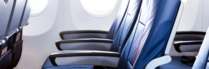 Empty airplane cabin