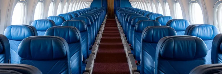 Empty airplane cabin