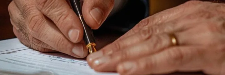 Signing the document
