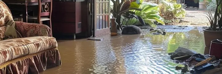 The house is heavily flooded