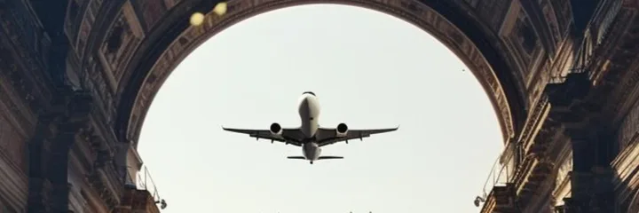 Airplane over Milan