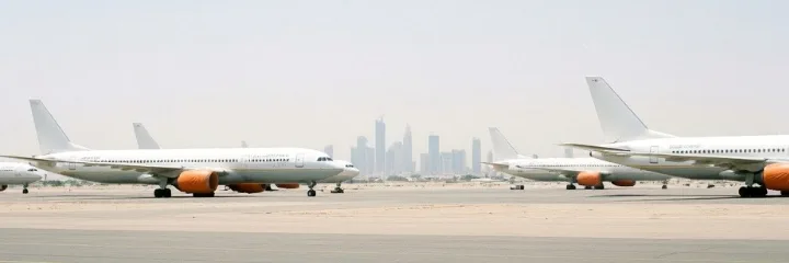 The plane is parked
