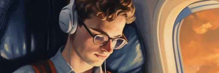 Guy on a plane with a phone in his hands