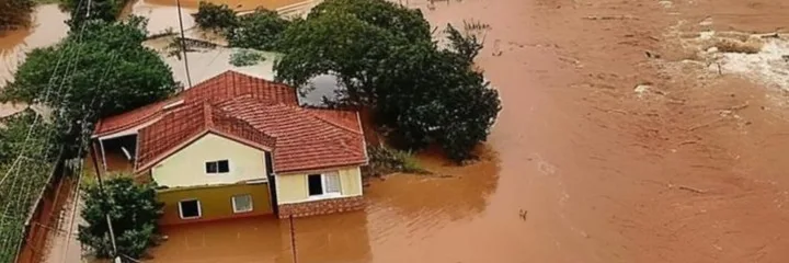 The area is heavily flooded