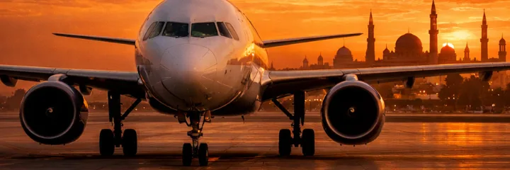 The plane is parked